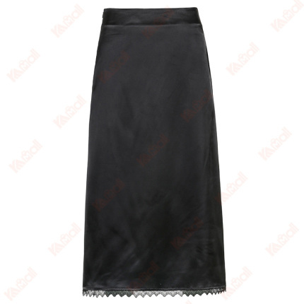 all black milk silk skirt